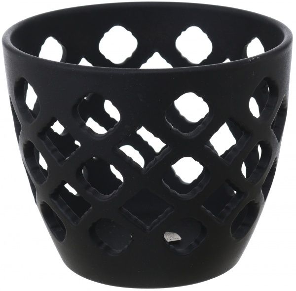 Горшок керамический Ceramika-design ВК-18 ажур круглый 1л черный матовый 
