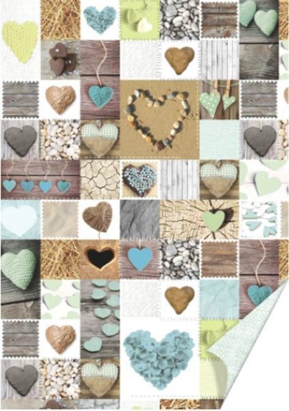 Папір Креативні серця 50x70 см блакитний Rosa Talent 