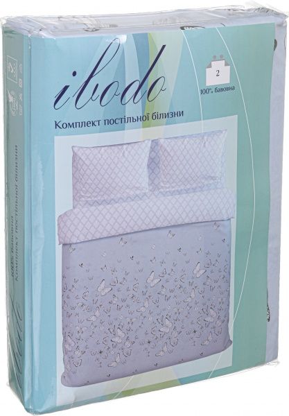 Комплект постельного белья butterflies 2.0 голубой с белым Ibodo 