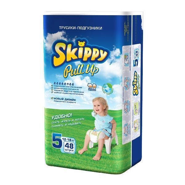 Підгузки-трусики Skippy Pull Up 5 (12-18 кг) 48 шт.