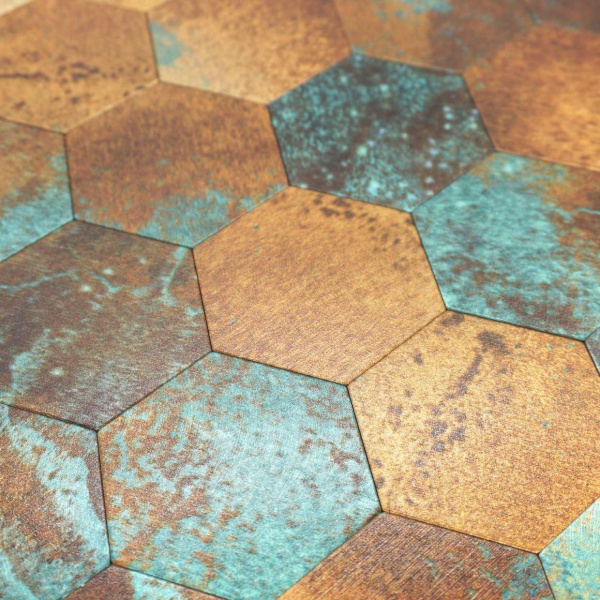 Декоративная панель EMERGO самоклеющаяся Шестугольная Ржавчина Home Inspire 