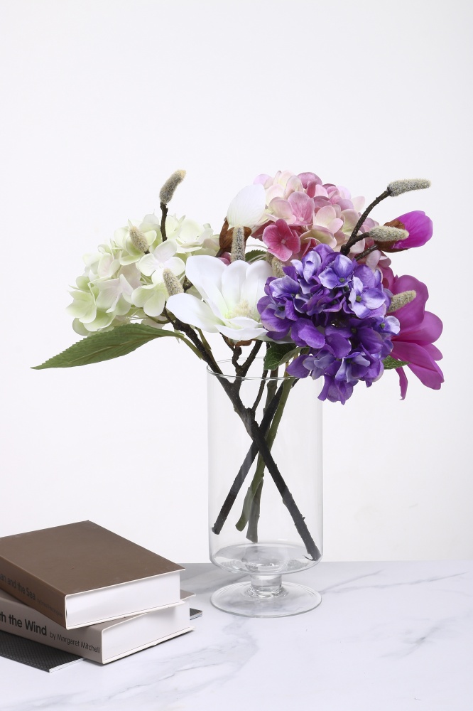 Ваза на ніжці Циліндр d12 25 см прозора 20110.1