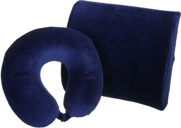 Набор подушек Дорожняя + для спины синий Luna