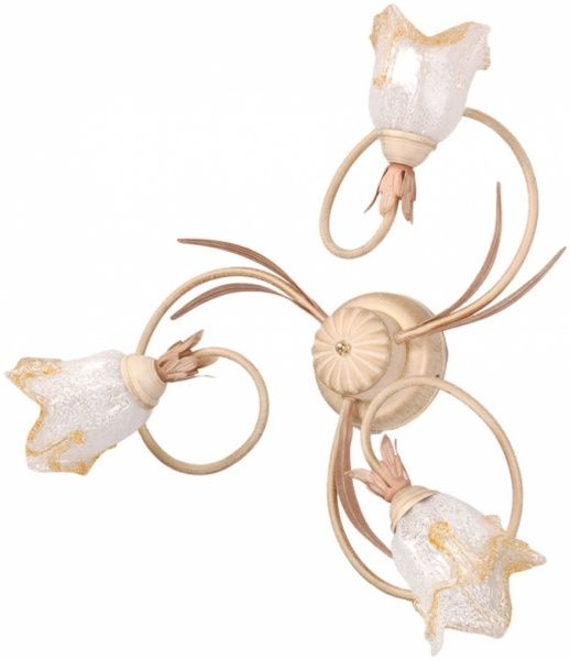 Люстра потолочная Геотон НПБ 01-3х60-174 Рома-В837 3xE14 белый с золотистым 44883 