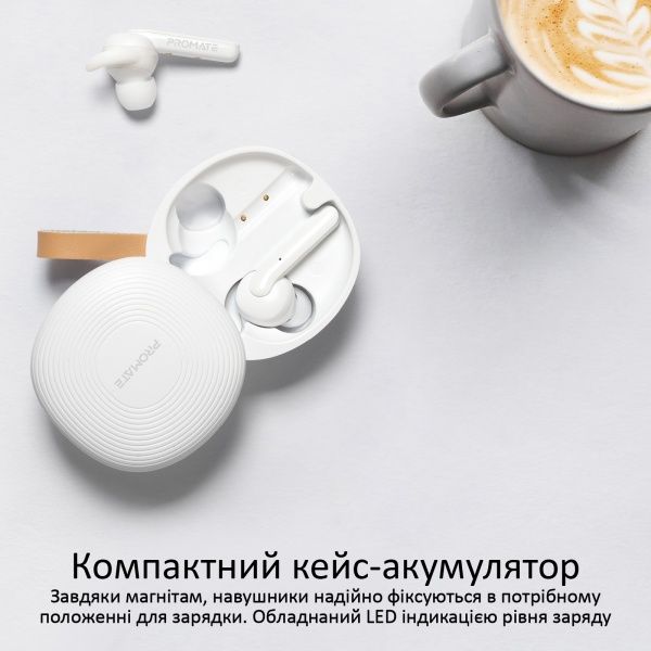 Навушники Promate Charisma Bluetooth 5 white (charisma.white) 