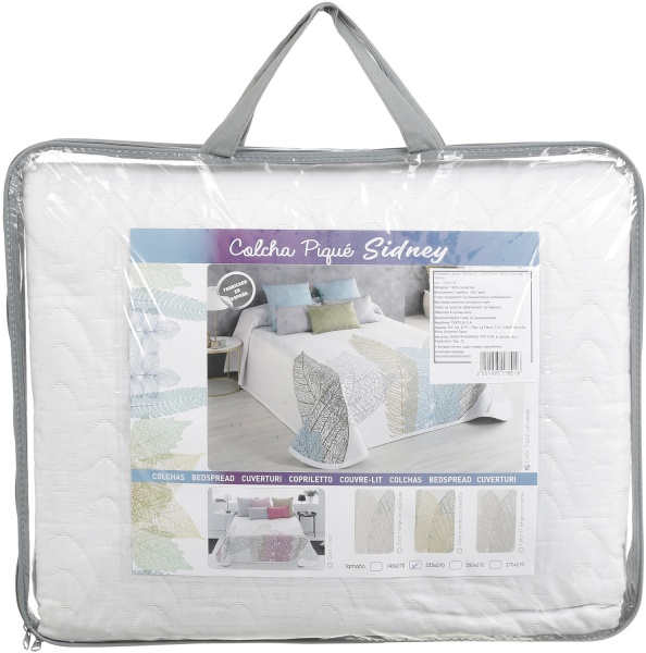 Покривало Sidney C3 235x270 см Textilia білий із малюнком 