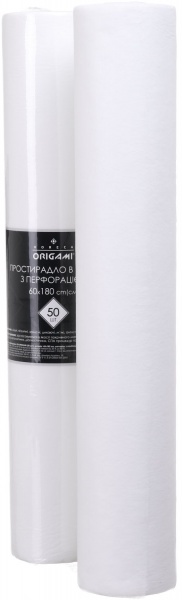 Простирадло в рулоні Origami Horeca з перфорацією 60х180 см 50 шт. білий