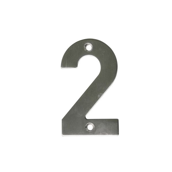 Цифра «2» нержавеющая сталь серый 100 мм Amig 6770