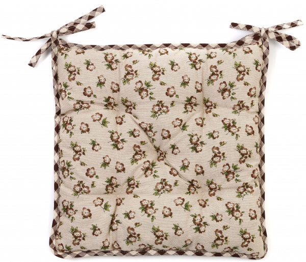 Подушка на стілець Lucy 40х40 см коричневий квітка з мереживом La Nuit