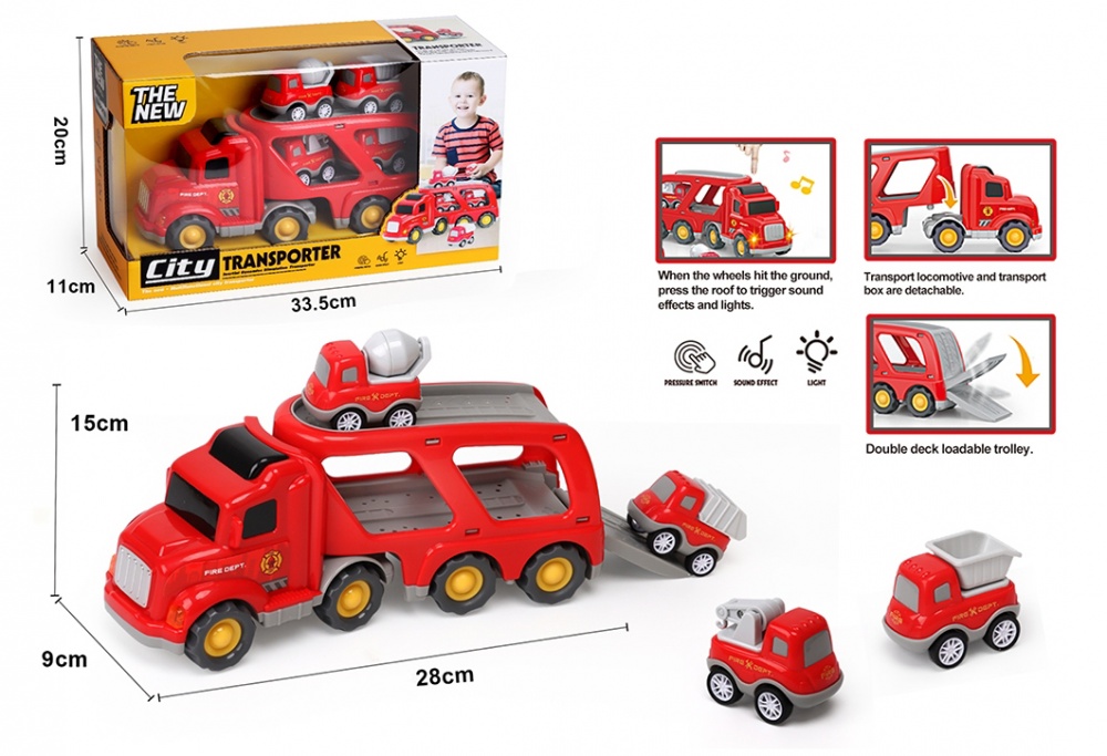 Набір Shantou будівельна техніка 5 машинок червоний OTB0585780