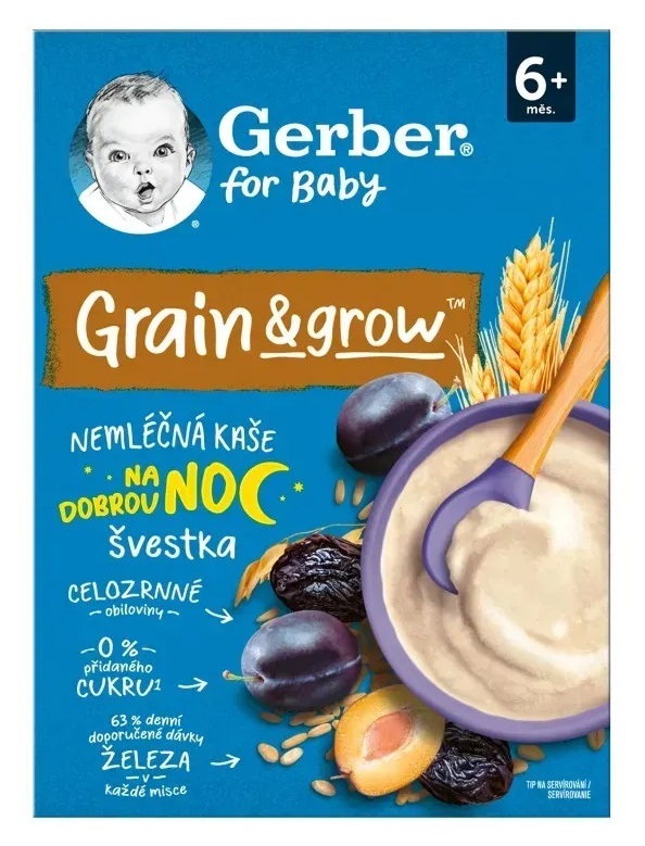 Каша безмолочна Gerber від 6 місяців Вівсяно-пшенична з чорносливом 200 г — фото 1