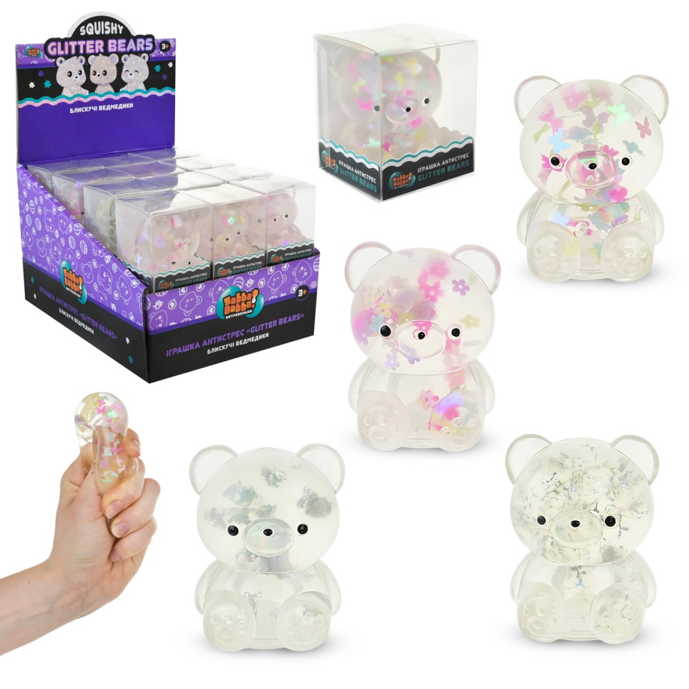 Іграшка-антистрес Yabba Dabba Ведмедик з блискітками YD2553