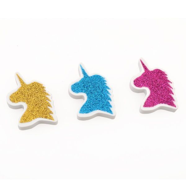 Ластик фигурный с глитером Unicorn 3 шт YES