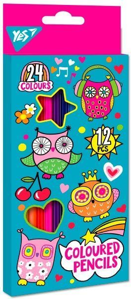 Карандаши цветные Disco owls 12/24 цветов YES