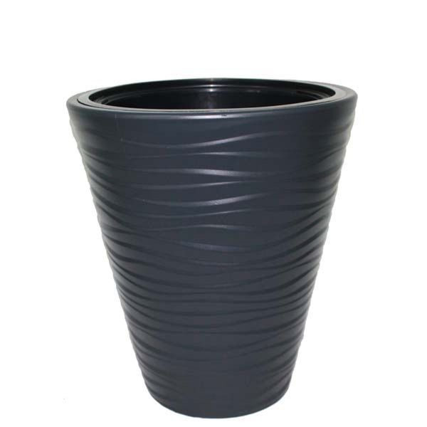 Горщик пластиковий Form Plastic Сахара-30 круглий 14,6л антрацит (2720-014) 