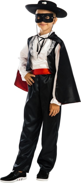 Костюм дитячий карнавальний КАРНАВАЛІЯ Зорро 5-7 років р.122 чорний із білим 