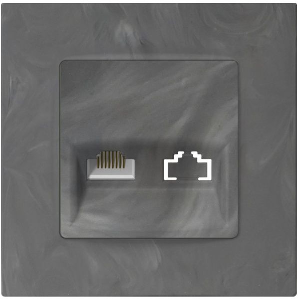 Розетка компьютерная Plank Electrotechnic Classic/Nordic RJ45 базальт PLK0730731