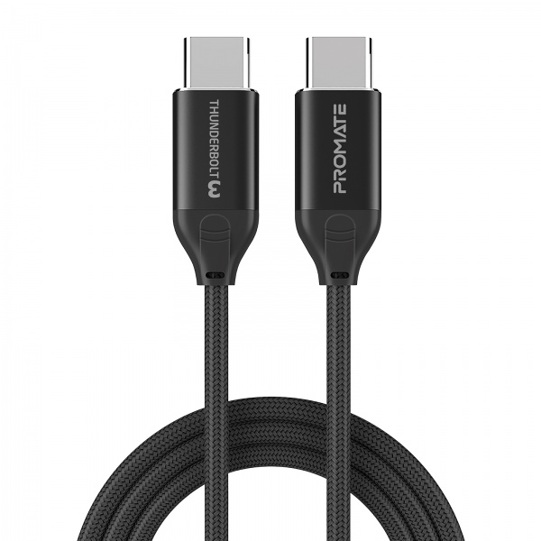 Кабель Promate ThunderLink-C20+ USB Type-C/USB Type-C 100W PD 1,5 м чорний (thunderlink-c20+.black) 
