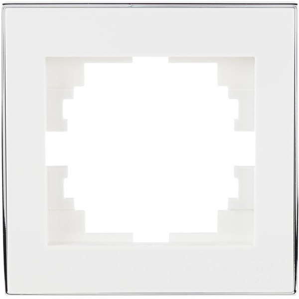 Рамка одноместная Lezard Rain горизонтальная белый с хромированной вставкой 703-0225-146