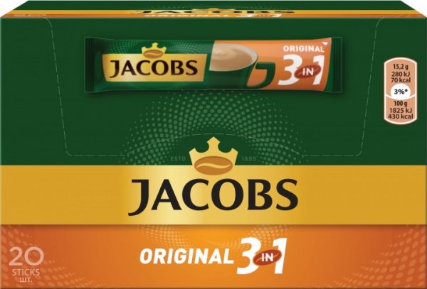 Кофейный напиток Jacobs Оригинал 3 в 1 15,2 г