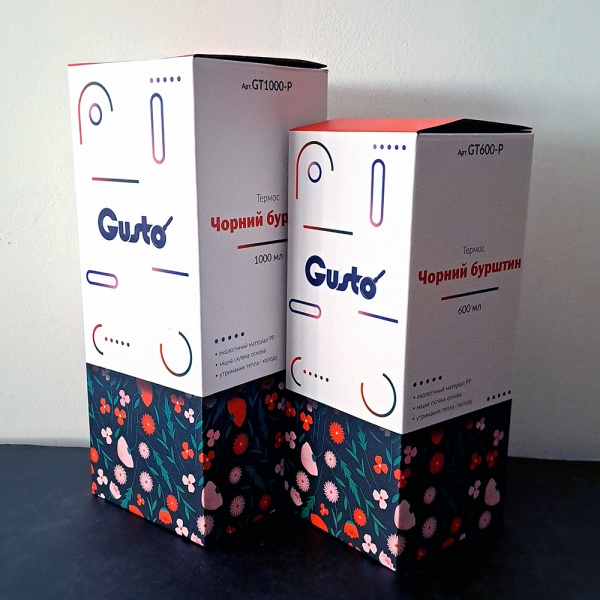 Термос GT1000-P Чорний бурштин 1000 мл Gusto