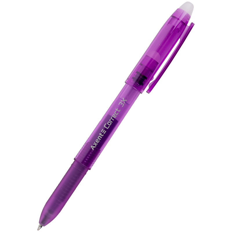 Ручка гелева Axent пиши-стирай Correct 3Х фіолетова AG1122-11-A