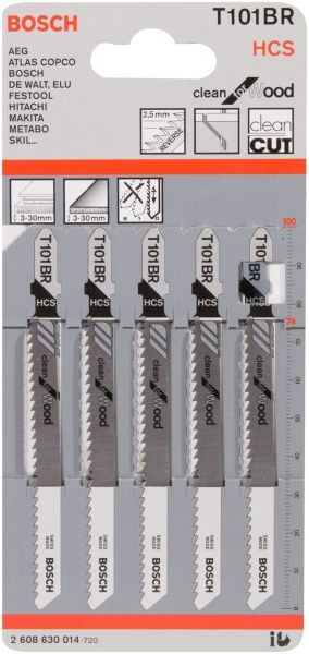 Пилка для електролобзика Bosch T101BR 5 шт. 2608630014