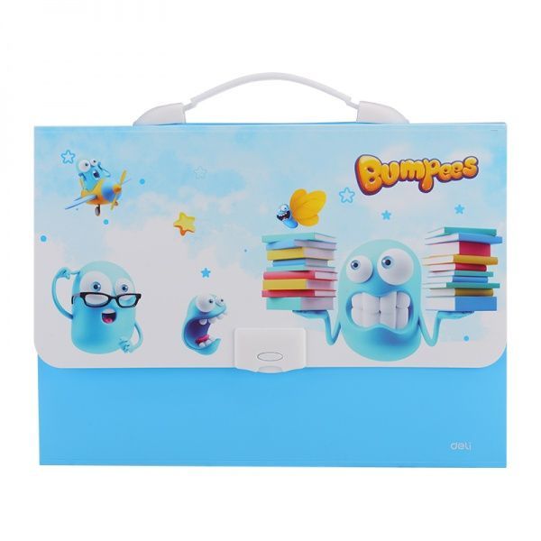 Папка-портфель Bumpees EZ60102 А4 7 відділень блакитний Deli