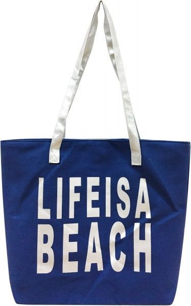 Сумка Luna пляжная Life is a beach голубой