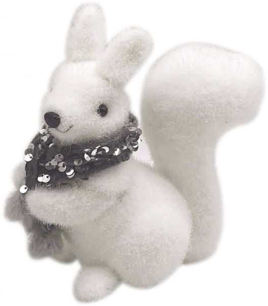 Фигурка декоративная Dalian Everglory белка с пайетками 16 см 