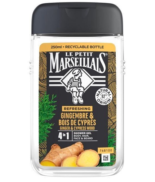 Гель-шампунь Le Petit Marseillais 3 в 1 Имбирь и Кипарис 250 мл
