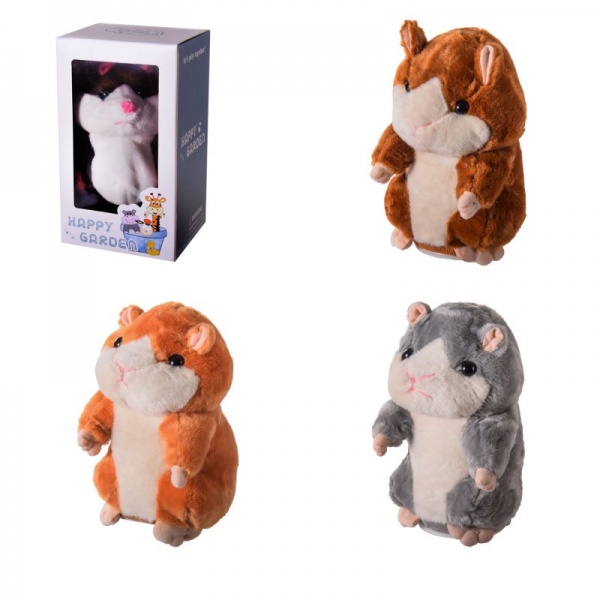 Игрушка интерактивная Повторюшка-хомяк (в ассортименте) 19 см M1469