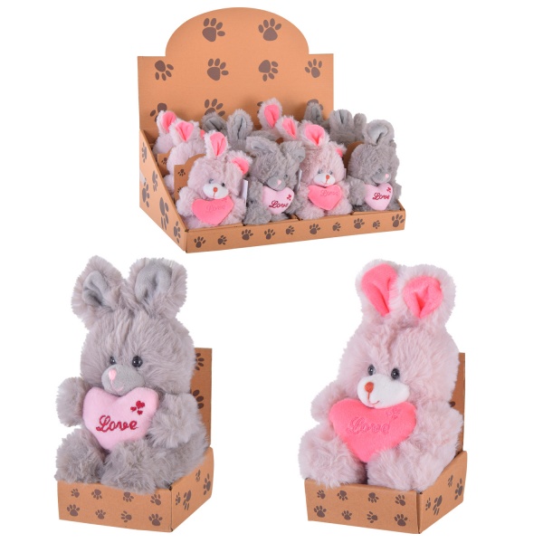 М'яка іграшка Shantou Зайчик із серцем в асортименті C30803