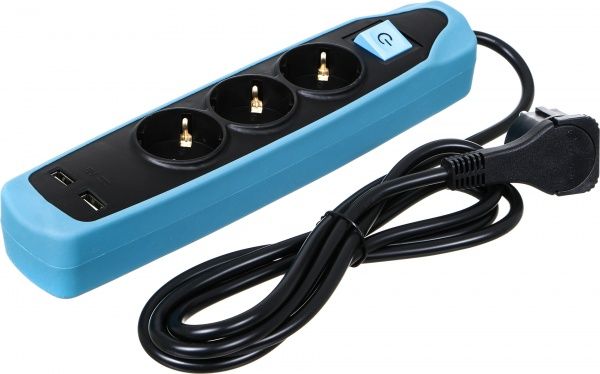 Удлинитель Electraline с заземлением 3 гн. серый 2 м 62151 