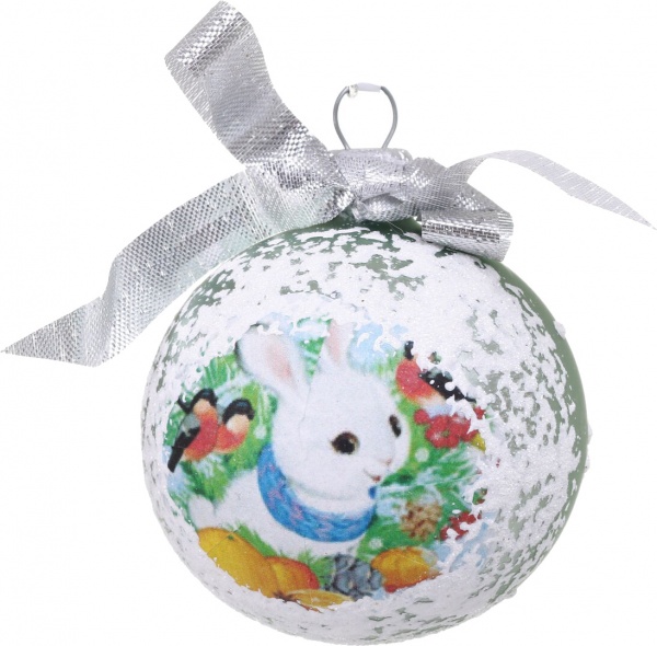 Шар новогодний символ года декупаж d 60 мм в ассортименте