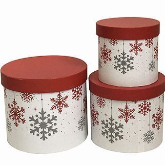 Коробка подарункова Сніжинка біла W7963 M.17.5x14.6 см