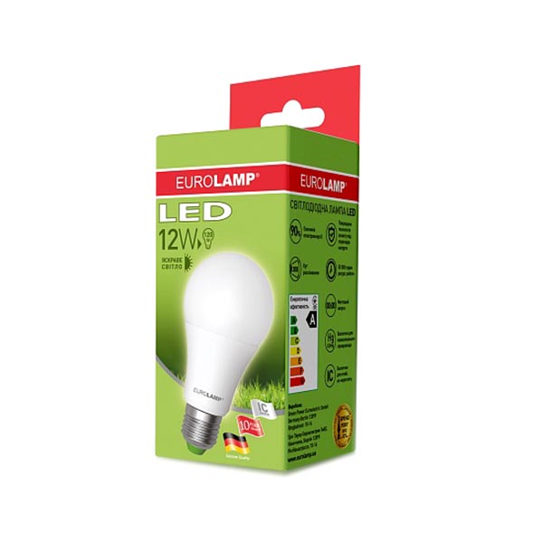 Лампа светодиодная Eurolamp 3 шт./уп. 12 Вт A60 матовая E27 220 В 4000 К MLP-LED-A60-12274(3) 