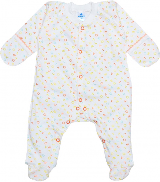 Комбинезон унисекс Minikin 0030156 р.56 салатовый с оранжевым 