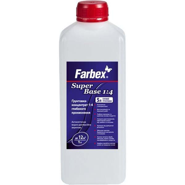Грунт Farbex 1:4 глубокого проникновения SuperBase 1 л