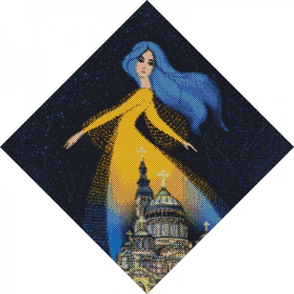 Алмазна мозаїка Берегиня Харкова @mosyakart 40х40 см Ідейка 