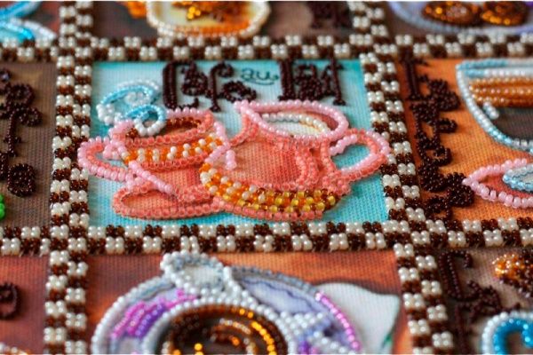 Набор для вышивания бисером на натуральном художественном холсте Кофейная карта АВ-638 Абрис Арт 