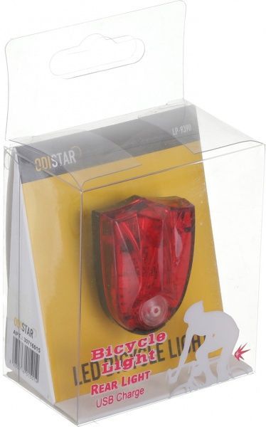 Фонарь велосипедный LP Electro стоп-фара LP-9390 красный с черным 