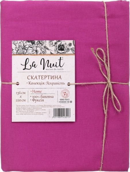 Скатерть Яркость 136x220 см фуксия La Nuit 