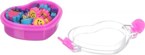 Набор ластиков в коробочке сердце розовое