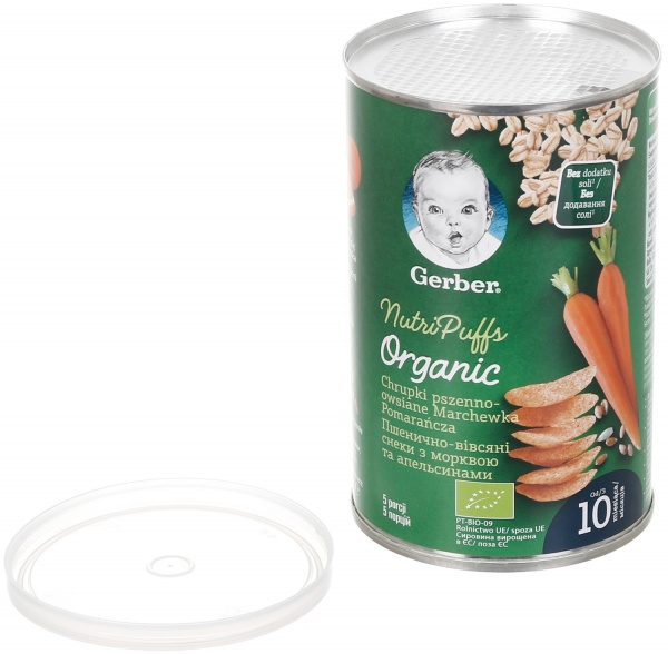 Снеки Gerber пшенично-овсяные с морковью и апельсинами 35 г