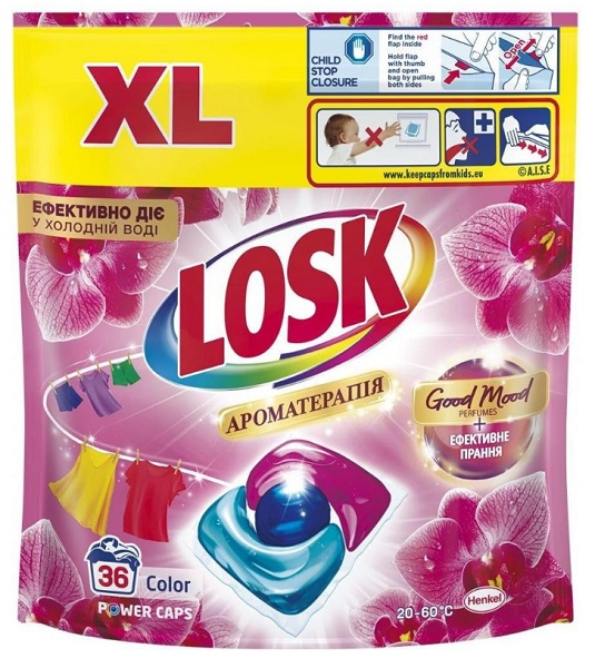 Капсулы для машинной стирки Losk АТ Эфирные масла и аромат Малазийского цветка 36 шт.