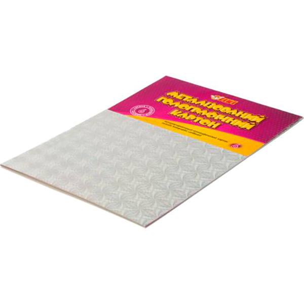 Картон металлизированный голографический А4 6 л. 6 цветов Тікі