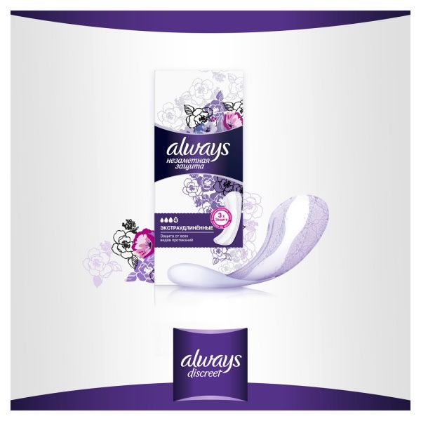Прокладки щоденні Always Непомітний Захист Екстра-подовжені 18 шт.