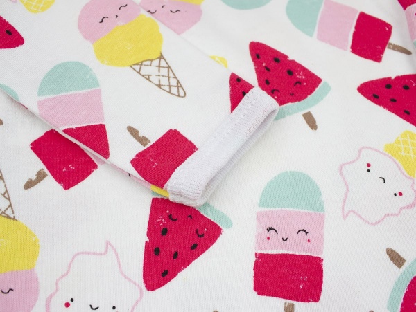 Боди для девочки Маленькие люди Мороженое р.74 белый с рисунком 