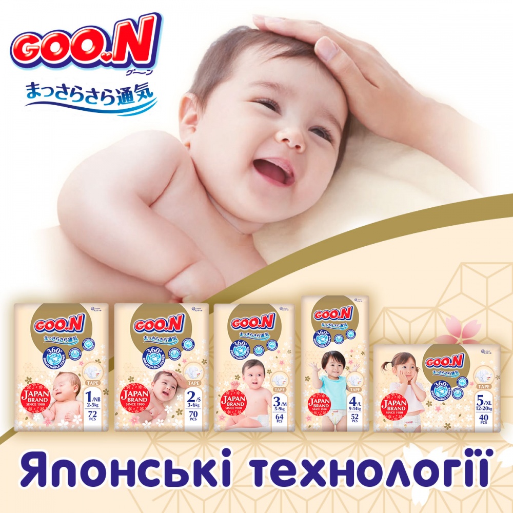 Подгузники Goo.N Premium Soft для детей S 3-6 кг 70 шт.
